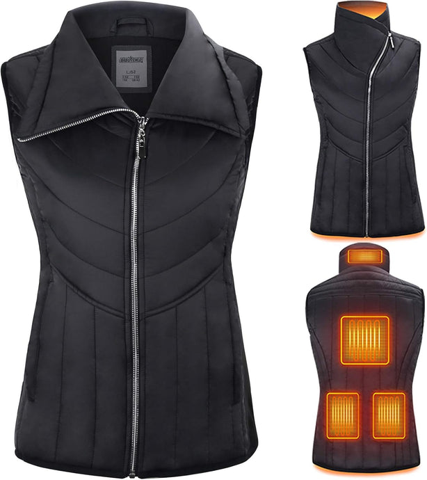 Women's Heated Vest, Lightweight Electric Rechargeable Quilted Vest (Battery Not Included)