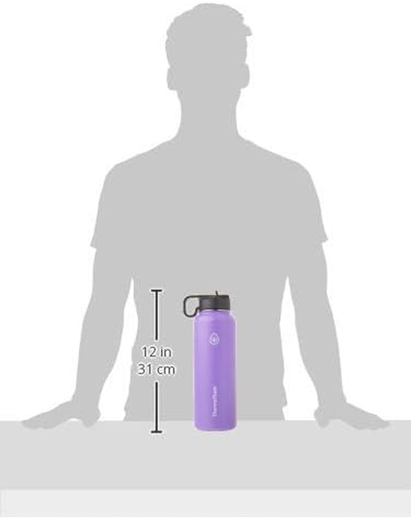 Load image into Gallery viewer, 40 Oz Double Wall Vacuum Insulated Stainless Steel Water Bottle with Spout and Straw Lids, Plum
