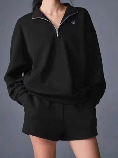Half Zip Fleece Lined Sweatshirt
