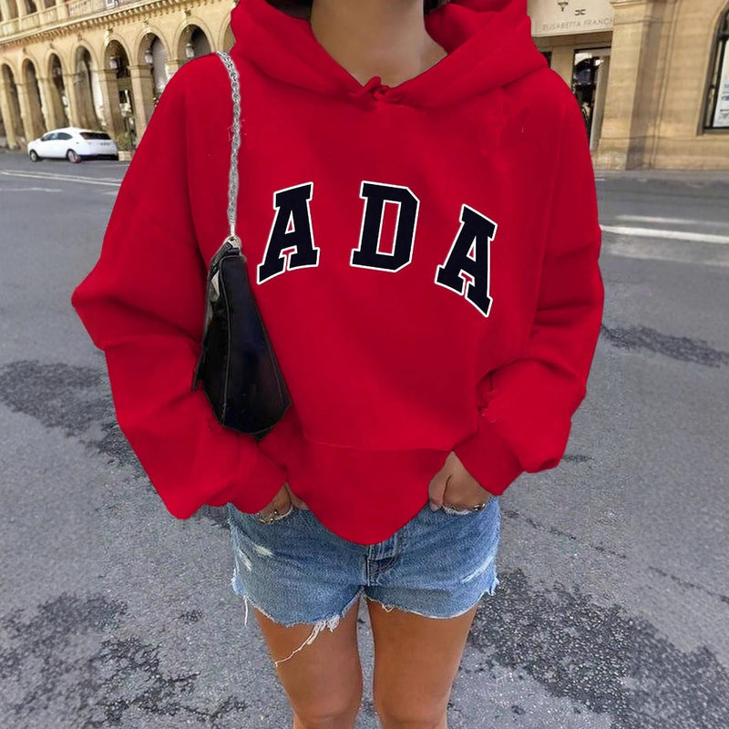 Load image into Gallery viewer, Letter Print Fleece Lined Hooded Sweatshirt
