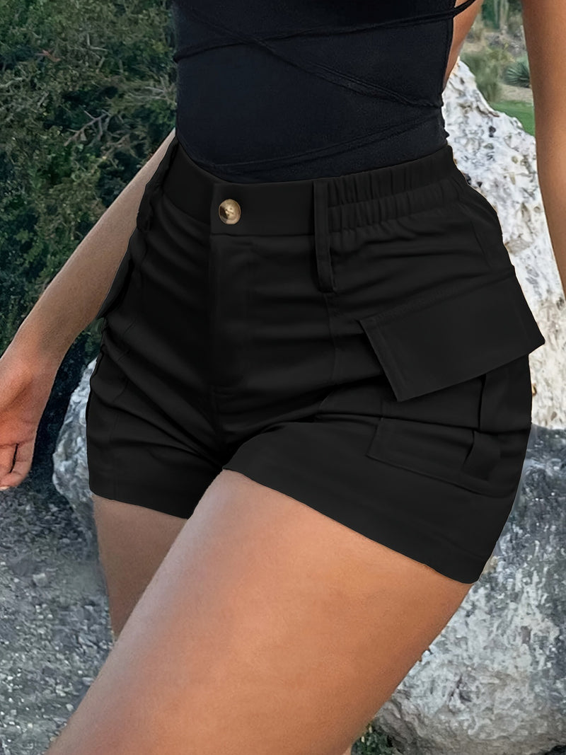 Load image into Gallery viewer, Women's High Waist Button Front Cargo Shorts
