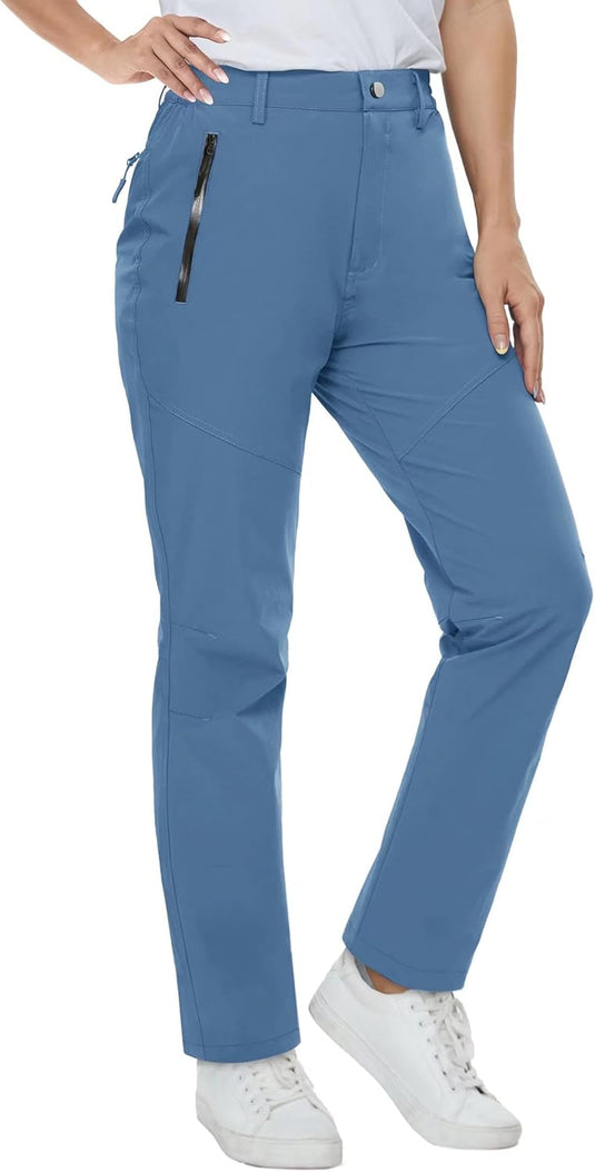 Women'S Pants Quick Dry Water Resistant Outdoor Hiking Pants Zipper Pockets Lightweight Pants