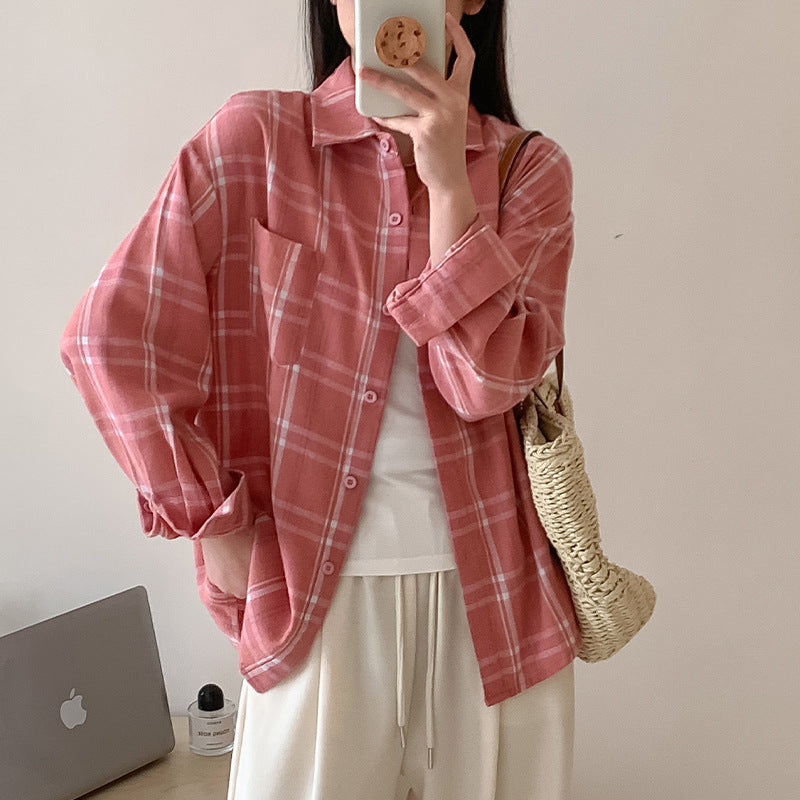 Load image into Gallery viewer, Vintage Plaid Loose Shirt
