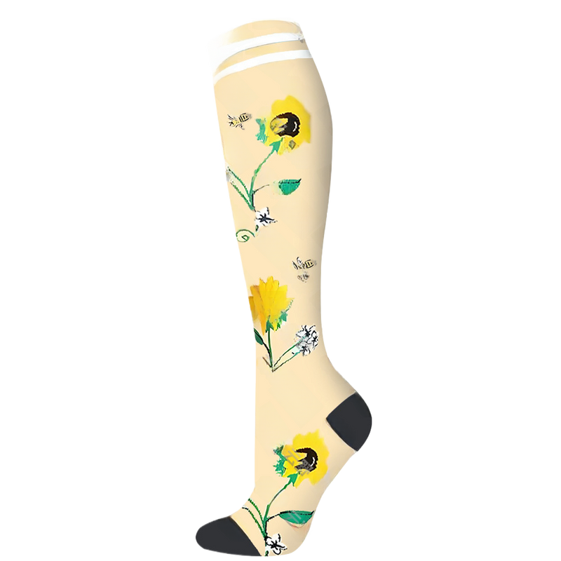 Load image into Gallery viewer, Floral Pattern Sports Compression Socks 200N Support
