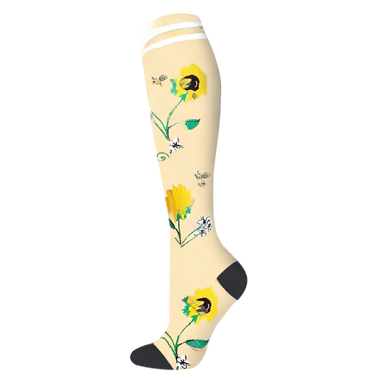 Floral Pattern Sports Compression Socks 200N Support