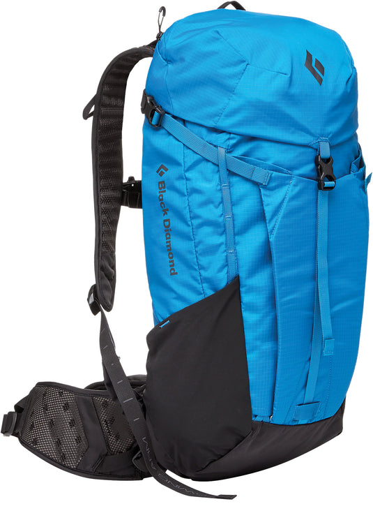 Blue hiking backpack