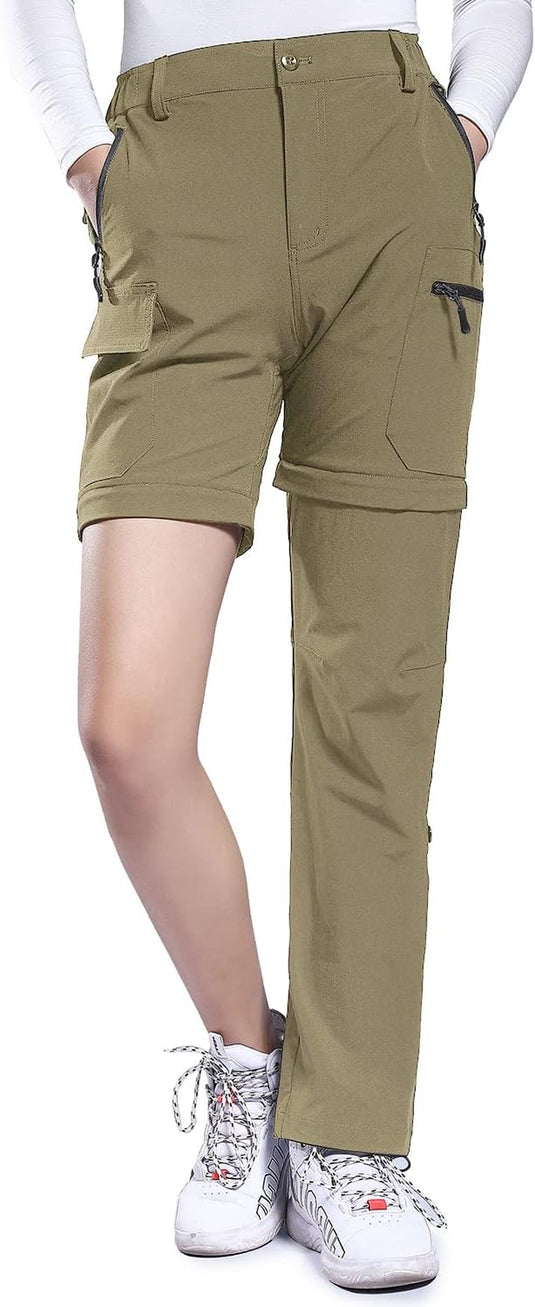 Hiking Pants Women Convertible Lightweight Zip off Pants Quick Dry Outdoor Stretch Pants UPF 50+ Trousers