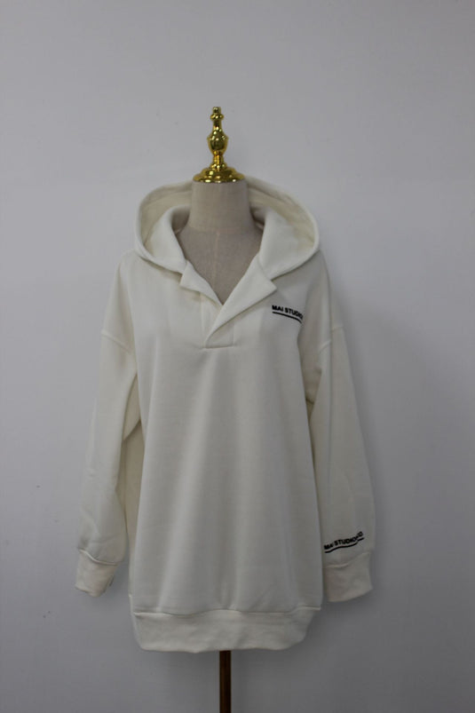 Thick-fabric hooded long-sleeved versatile hoodie