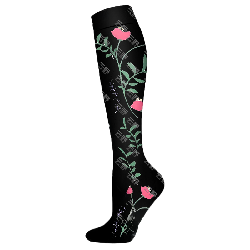Load image into Gallery viewer, Floral Pattern Sports Compression Socks 200N Support
