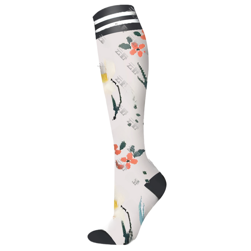 Load image into Gallery viewer, Floral Pattern Sports Compression Socks 200N Support
