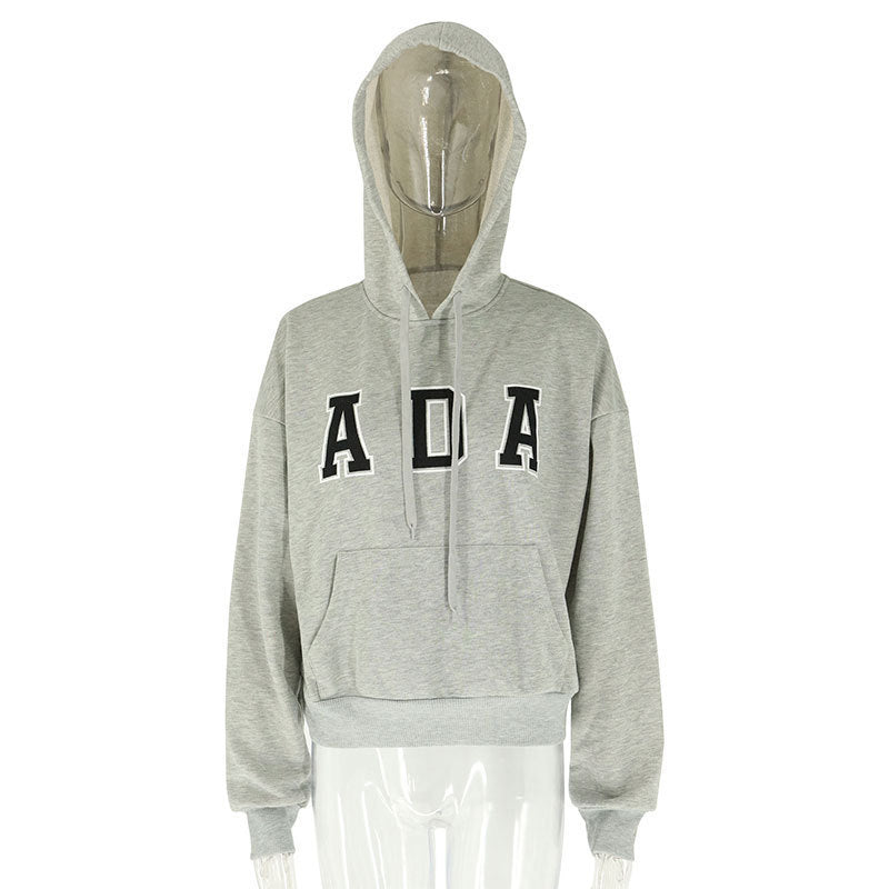 Load image into Gallery viewer, Letter Print Fleece Lined Hooded Sweatshirt

