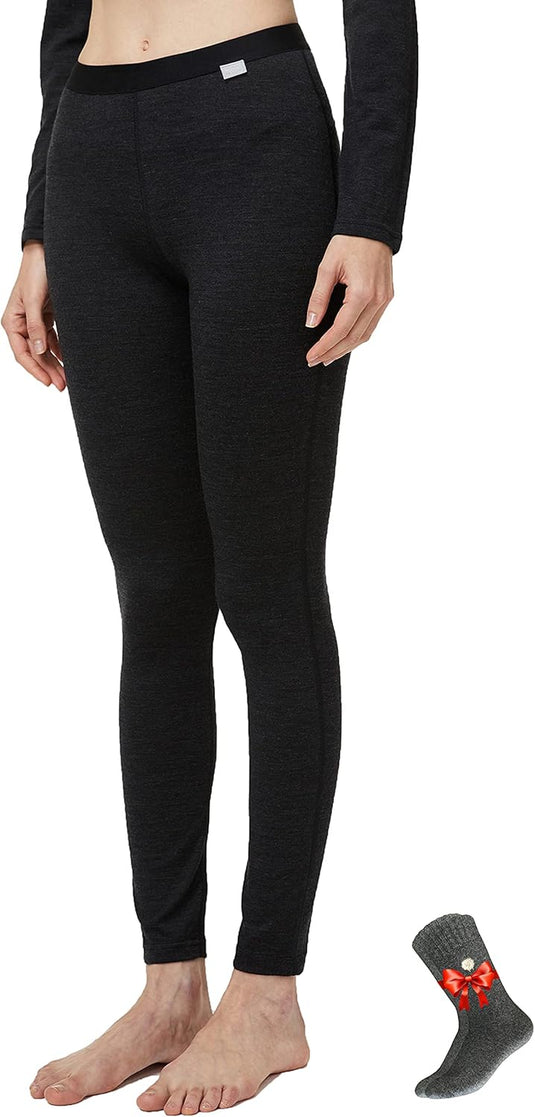 Women’s 100% Merino Wool Thermal Leggings Base Layer Bottom Underwear