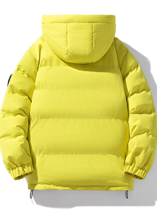 Men's Plus Size Contrast Hooded Puffer Jacket