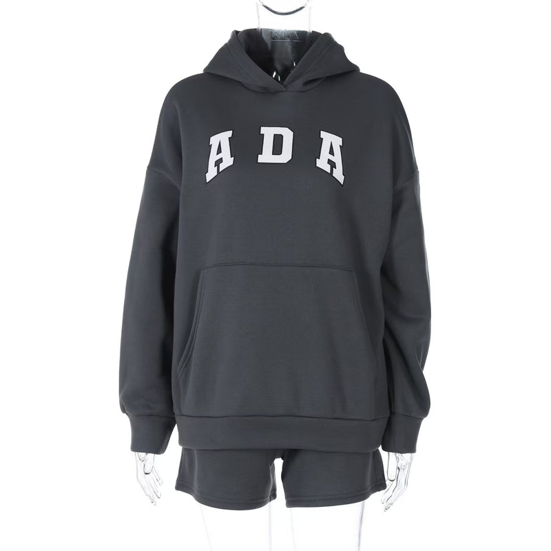 Load image into Gallery viewer, Letter Print Fleece Lined Hooded Sweatshirt
