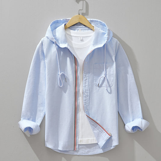 Trendy Hooded Long-Sleeve Shirt