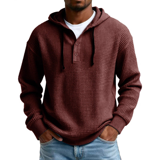 Men's Digital Print Ribbed V-Neck Half-Zip Sweatshirt