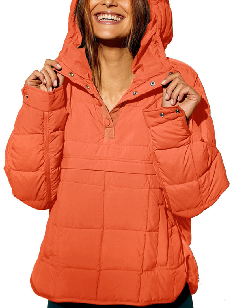 Load image into Gallery viewer, Women's hooded outdoor jacket in wine red – standing view

