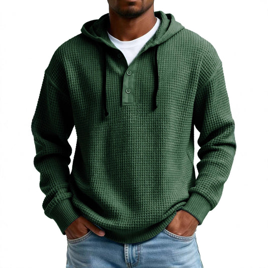 Men's Digital Print Ribbed V-Neck Half-Zip Sweatshirt