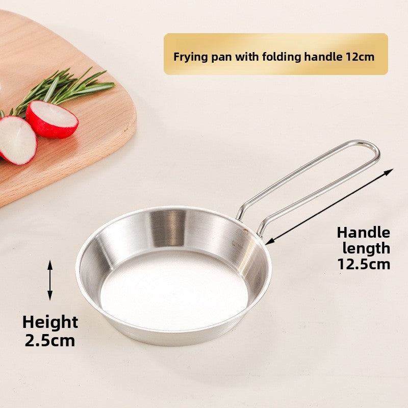 Load image into Gallery viewer, Portable Stainless Steel Folding Handle Frying Pan for Camping
