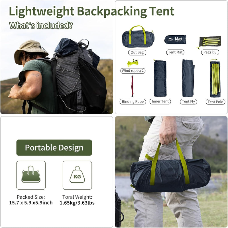 Load image into Gallery viewer, Bikepacking 1 Person Tent, Waterproof Easy Set up Free Standing Single Person Tent, Lightweight Backpacking Tent for 1 Person, One Person Tent with Footprint Included
