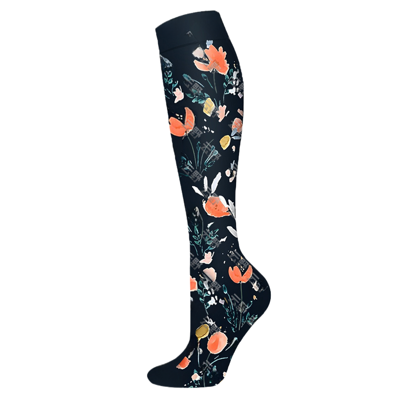 Load image into Gallery viewer, Floral Pattern Sports Compression Socks 200N Support

