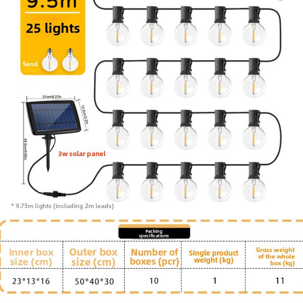 Load image into Gallery viewer, Solar Powered G40 Outdoor Decorative Light String
