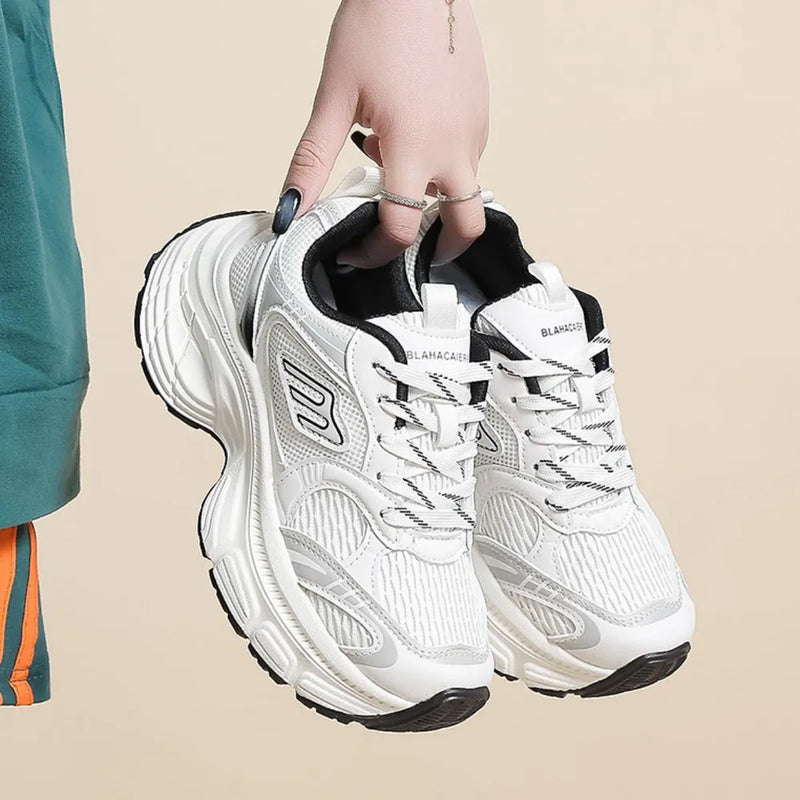 Load image into Gallery viewer, Letter Lace-Up Round Toe Athletic Shoes
