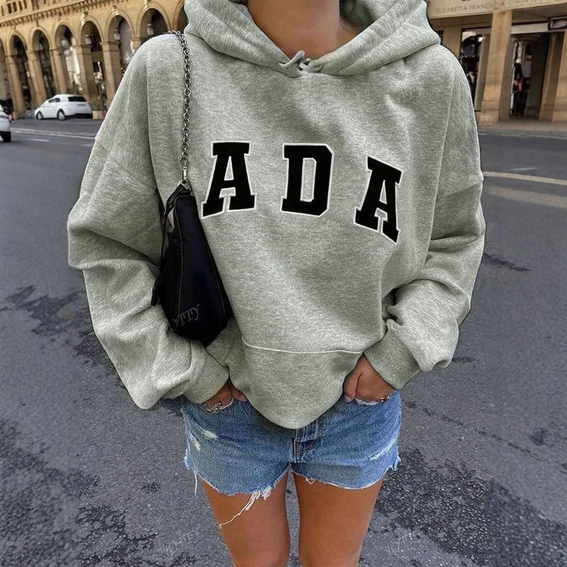 Load image into Gallery viewer, Letter Print Fleece Lined Hooded Sweatshirt
