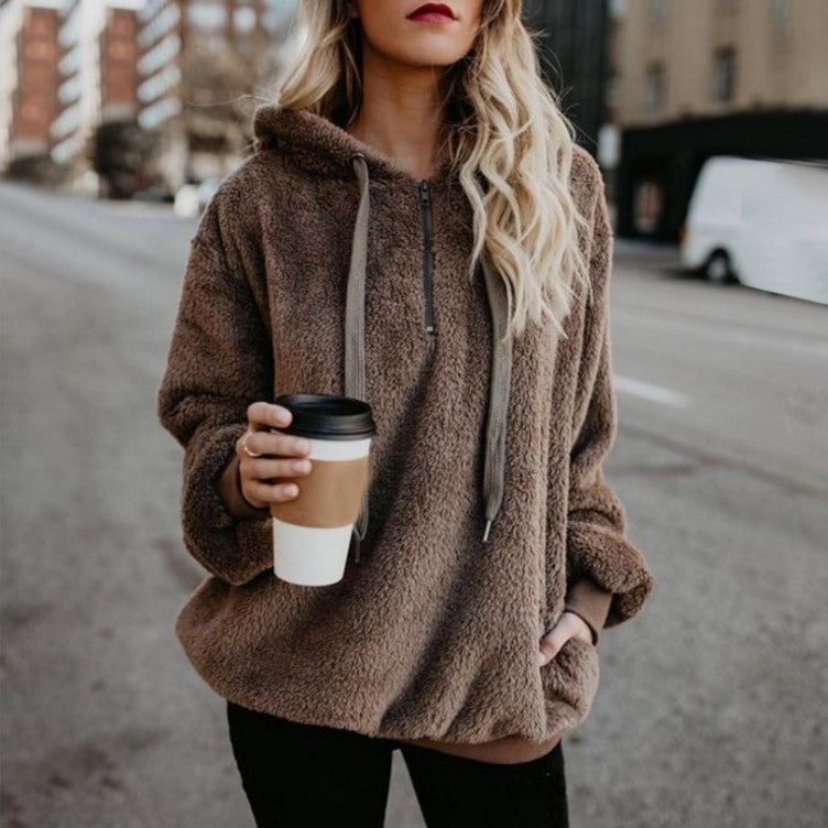 Load image into Gallery viewer, Sweatshirt Long Sleeve Loose Fit Fleece Jacket
