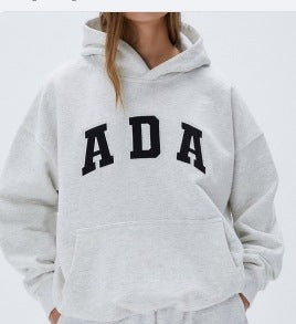 Load image into Gallery viewer, Letter Print Fleece Lined Hooded Sweatshirt

