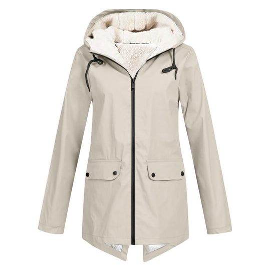 Fleece Lined Waterproof Windproof Hooded Jacket