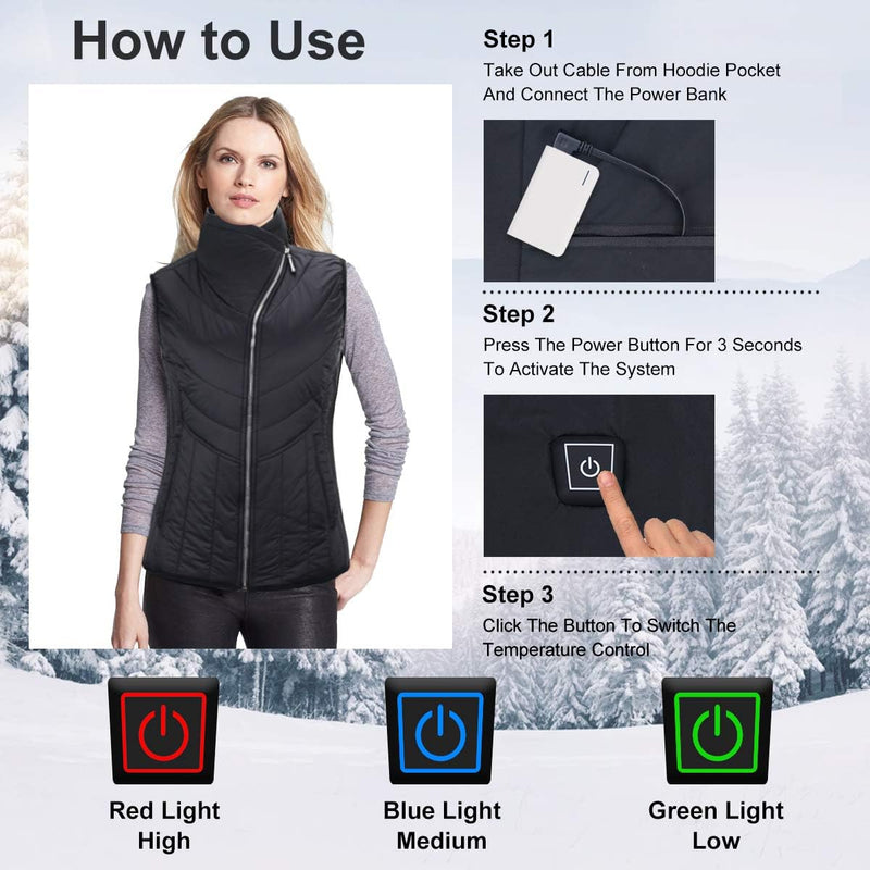 Load image into Gallery viewer, Women&#39;s Heated Vest, Lightweight Electric Rechargeable Quilted Vest (Battery Not Included)
