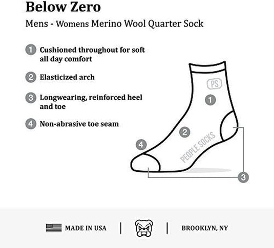 Men's Women'S Merino Wool Crew Socks 4 Pairs 71% Premium with Arch Support Made in USA