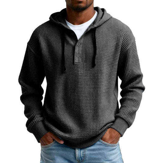 Men's Digital Print Ribbed V-Neck Half-Zip Sweatshirt