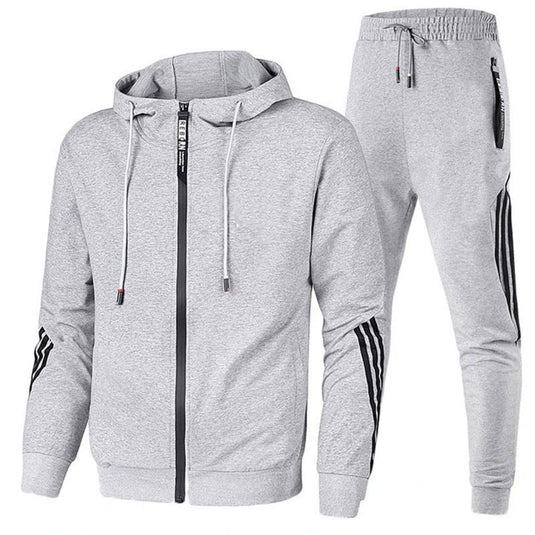 Men's Fleece-Lined Hooded Sweatshirt and Pants Set