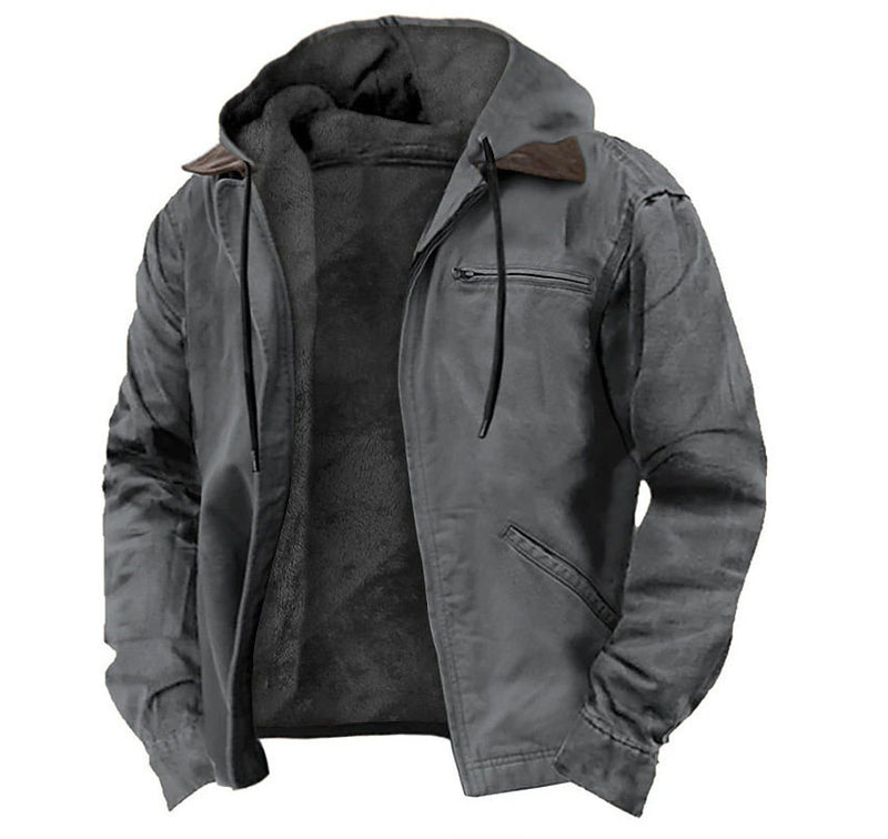 Load image into Gallery viewer, Mens Fleece Lined Hooded Jacket
