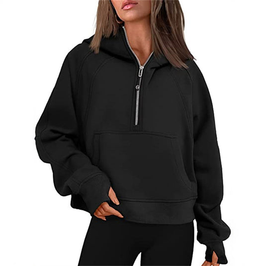 Fleece-Lined Half-Zip Sweatshirt