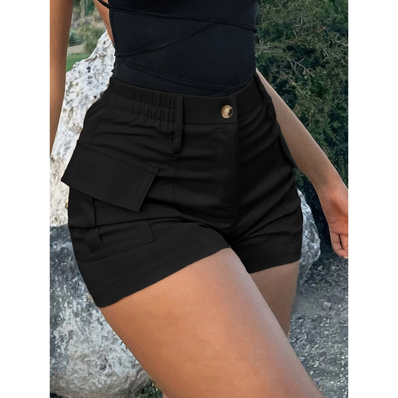Load image into Gallery viewer, Women's High Waist Button Front Cargo Shorts

