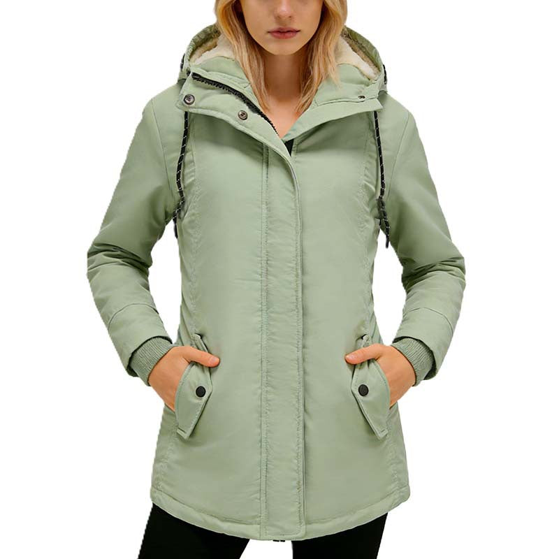 Load image into Gallery viewer, Women's long-sleeved fleece-lined zip-up jacket
