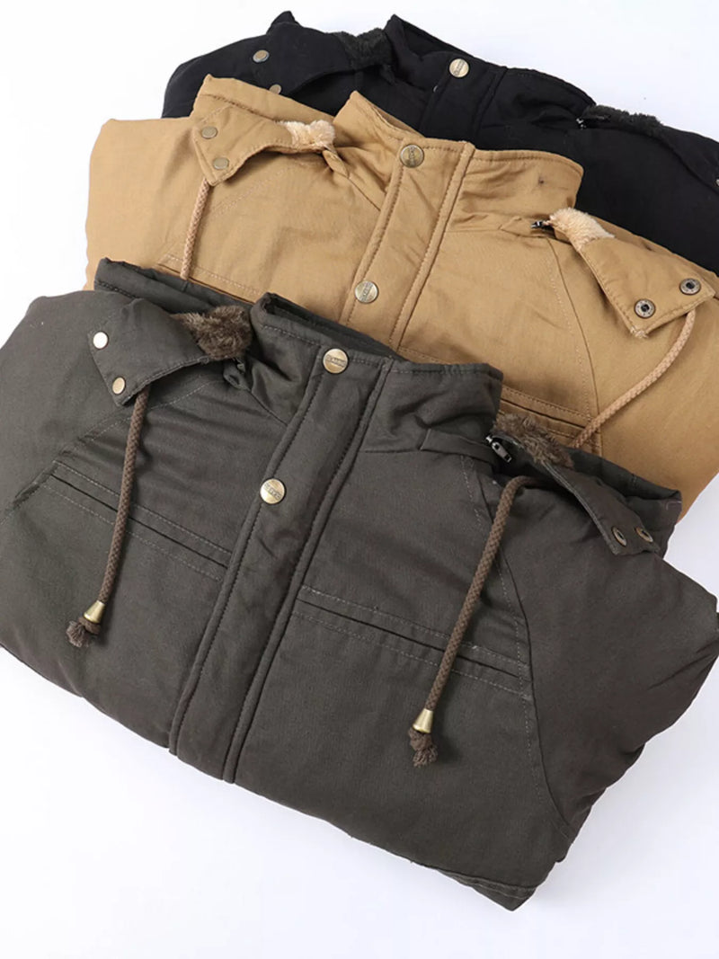 Load image into Gallery viewer, Men's Full Size Warm Hooded Winter Parka Jacket Plus Size
