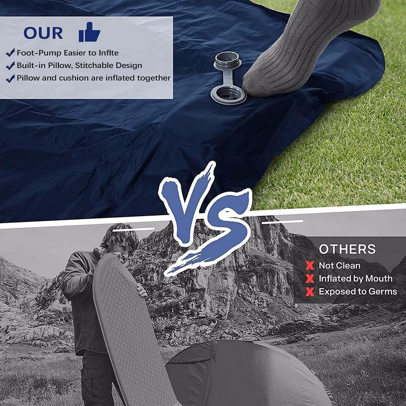 Load image into Gallery viewer, Inflatable Camping Mat, 26.5 Oz Ultralight Backpacking Sleeping Pads with Pillow, 4 Inch Thick Camping Air Pad for Outdoor Travel Hiking Beach
