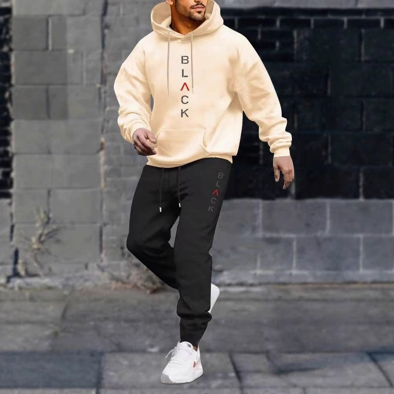 Load image into Gallery viewer, Men's casual fleece hoodie with letter print
