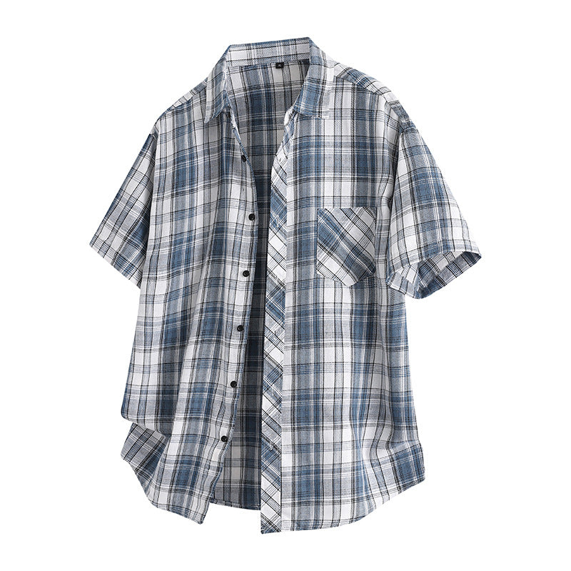 Load image into Gallery viewer, Short Sleeve Plaid Lapel Shirt
