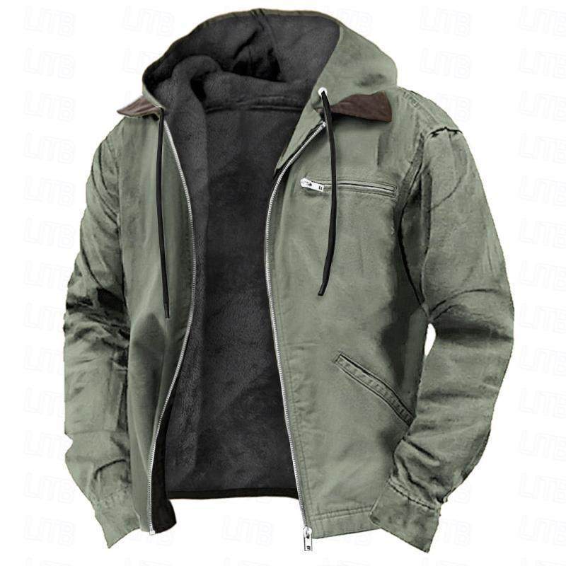 Load image into Gallery viewer, Mens Fleece Lined Hooded Jacket
