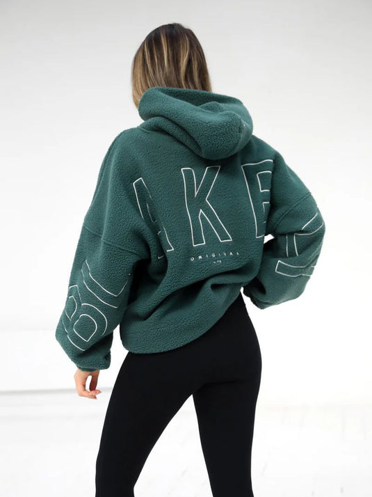 Polar Fleece Embroidered Hooded Sweatshirt