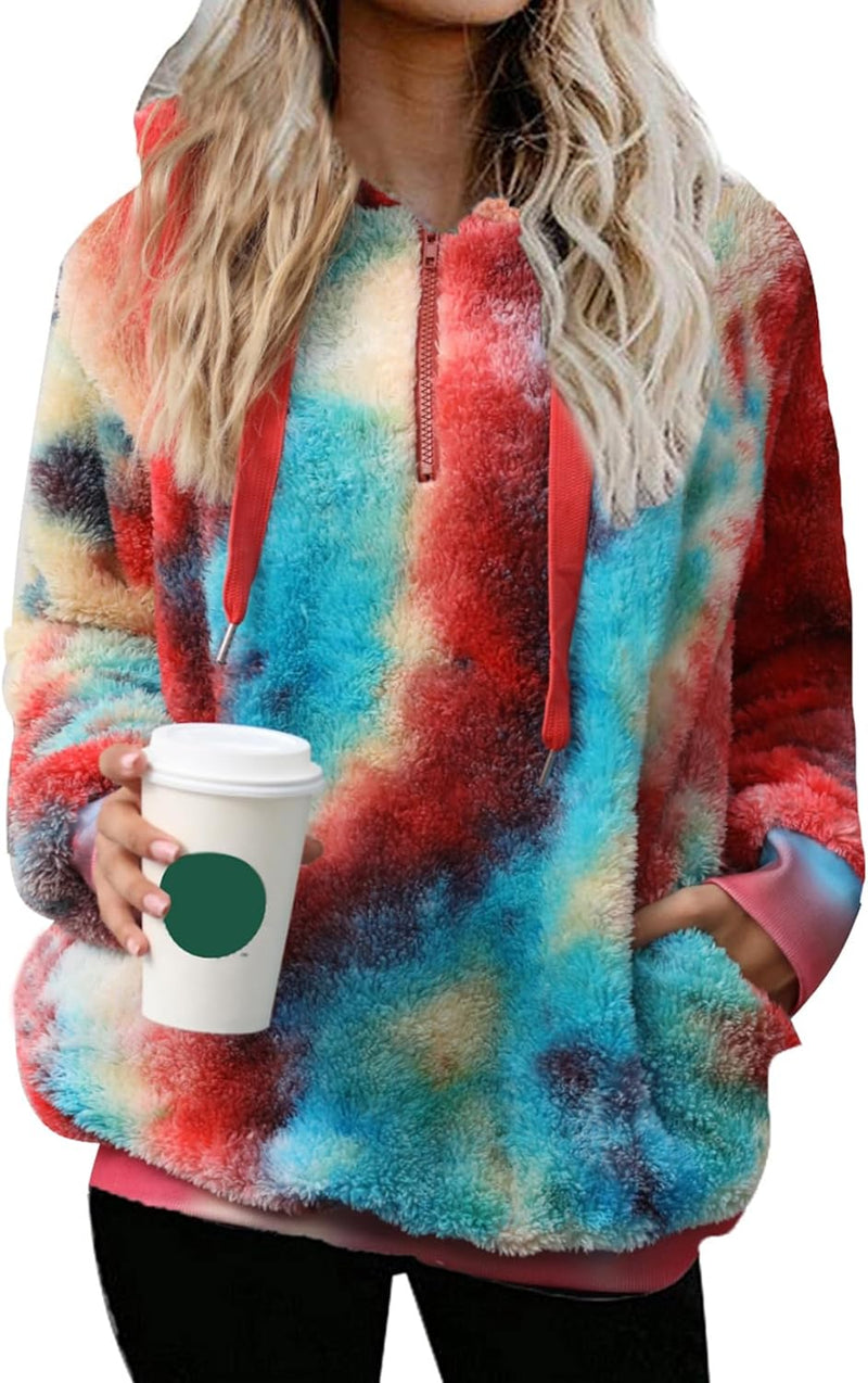 Load image into Gallery viewer, Women&#39;s Sherpa Pullover Oversized Fuzzy Hoodie Double Fleece Sweatshirt
