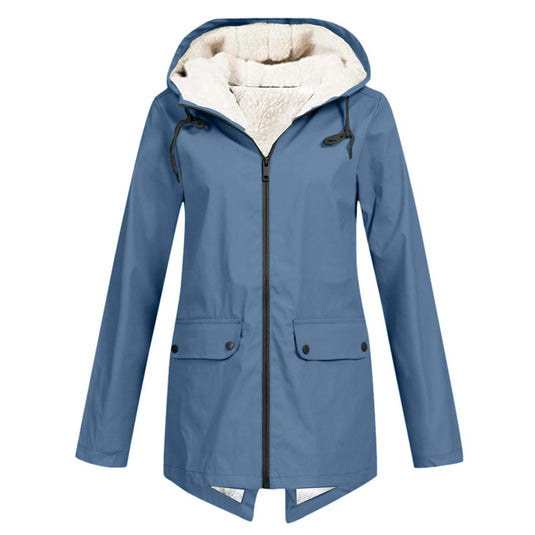 Fleece Lined Waterproof Windproof Hooded Jacket