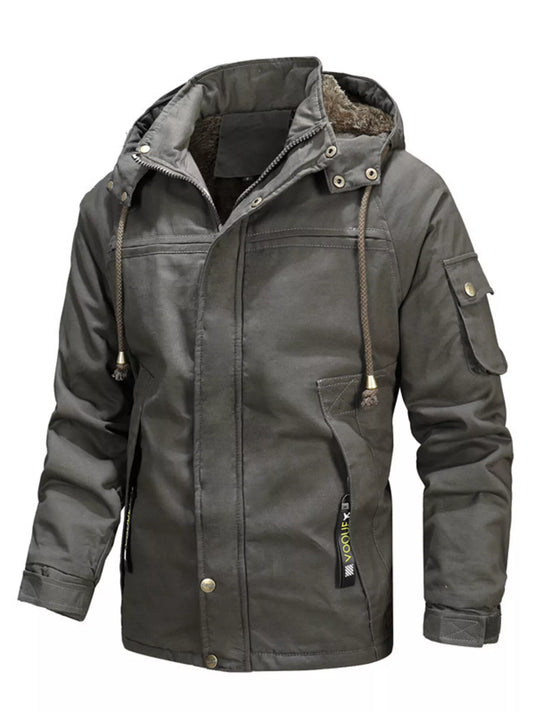 Men's Full Size Warm Hooded Winter Parka Jacket Plus Size