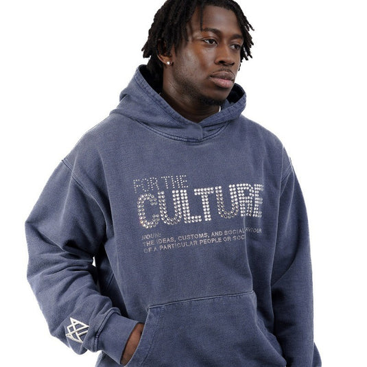 Rhinestone Letter Pullover Hoodie
