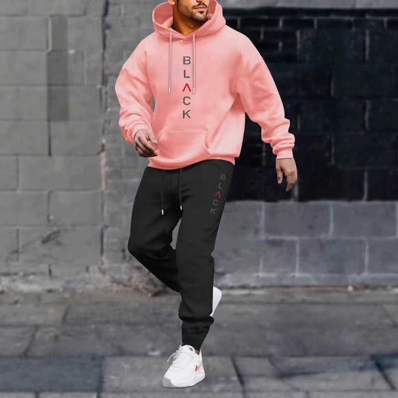 Load image into Gallery viewer, Men's casual fleece hoodie with letter print
